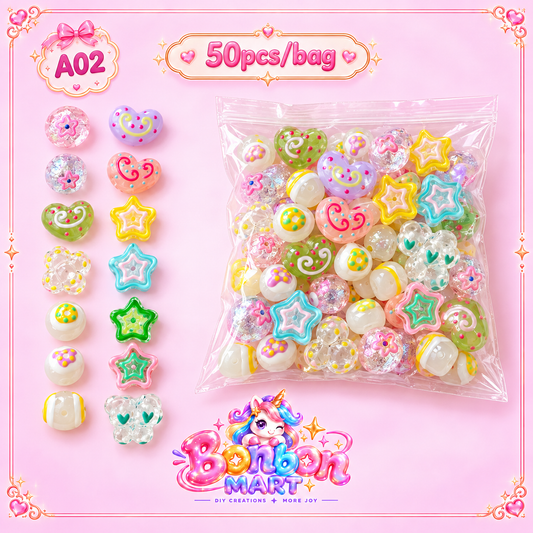 A02 · Pastel Candy Mix Bead (50pcs/bag)