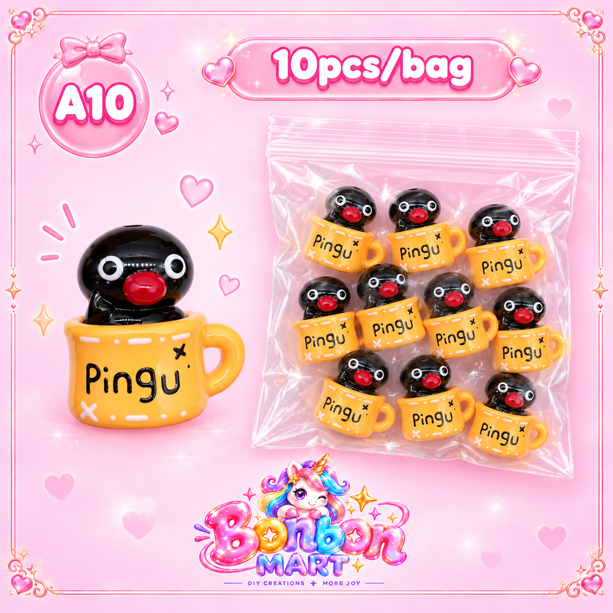 A10 · Pingu Mug Bead (10pcs/bag)