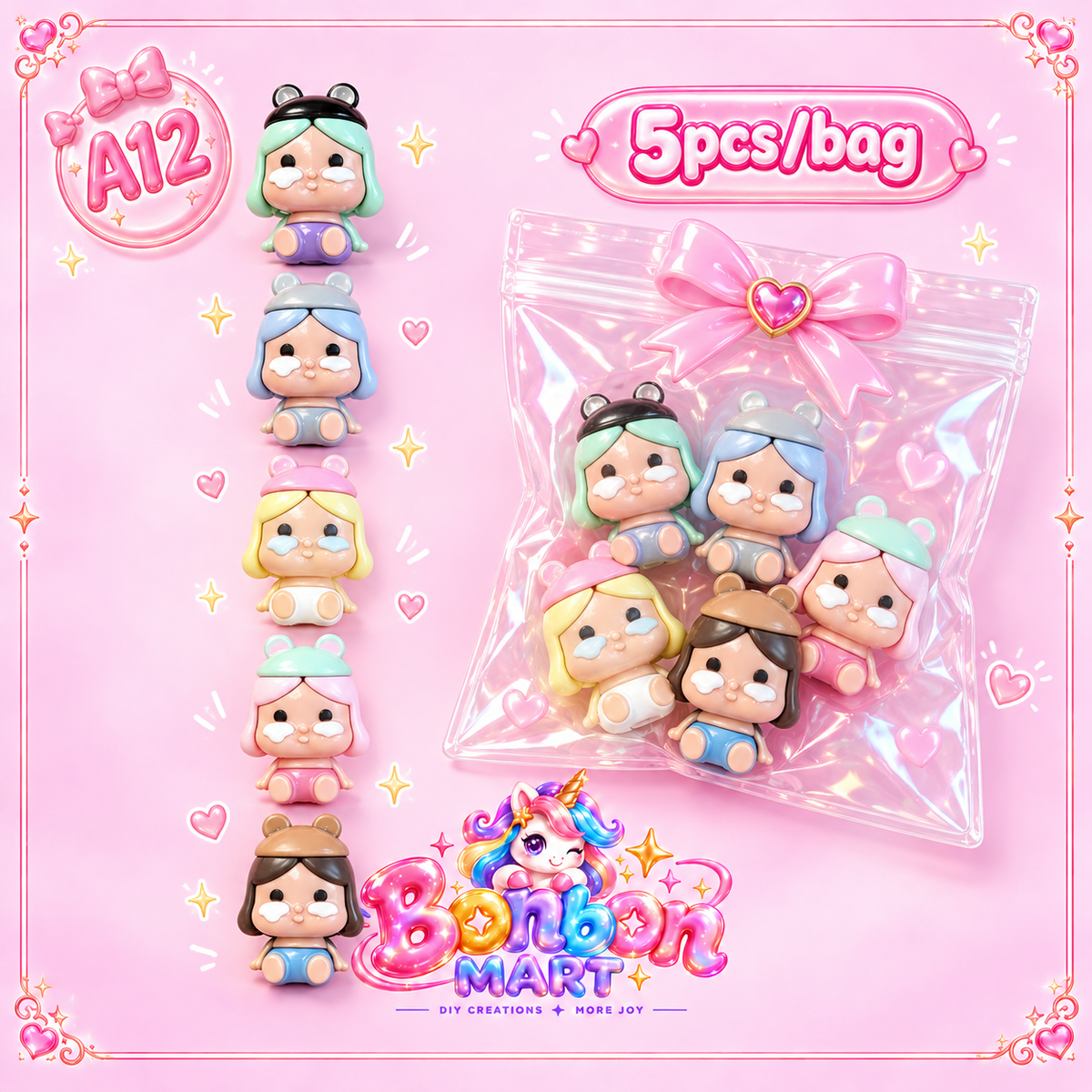 A12 · Baby Doll Figure Bead (5pcs/bag)
