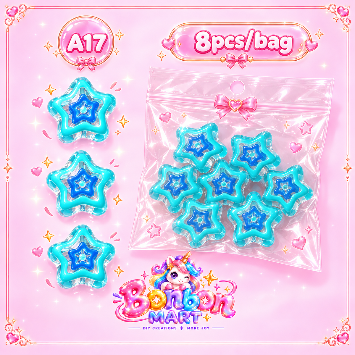 A17 · Jelly Star Bead (8pcs/bag)