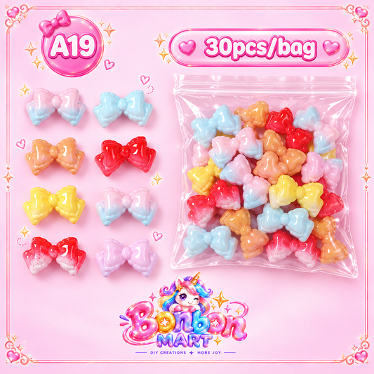 A19 · Glossy Gradient Bow Bead (30pcs/bag)